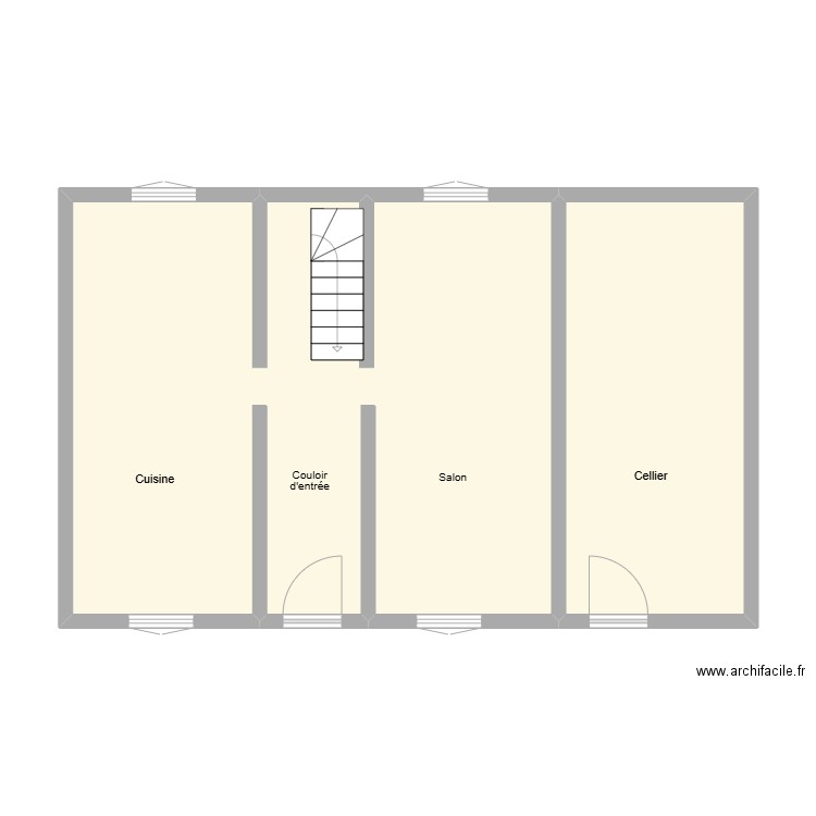 KUPIEC Existant. Plan de 2 pièces et 62 m2
