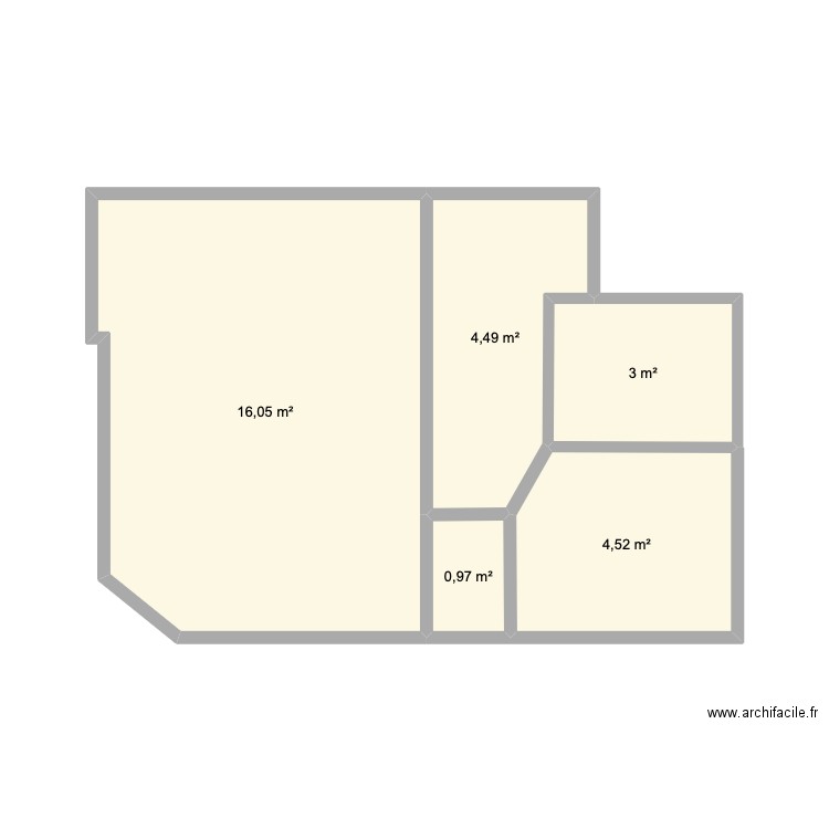 Bon appart environ. Plan de 5 pièces et 29 m2