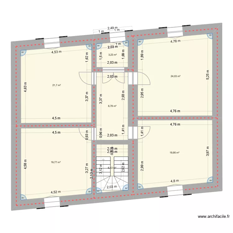 Maison Tom &eacute;tage. Plan de 7  et 104 m²