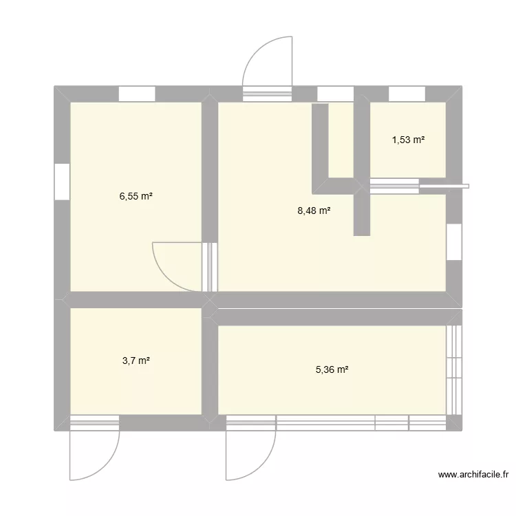 plan maison. Plan de 5 Pièces et 26 m²