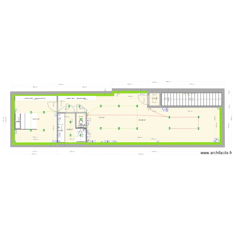 almeida 2. Plan de 5 pièces et 65 m2