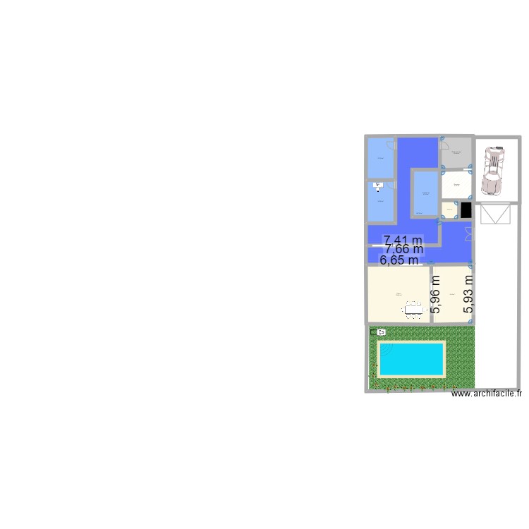 FAEZFZA. Plan de 10 pièces et 207 m2