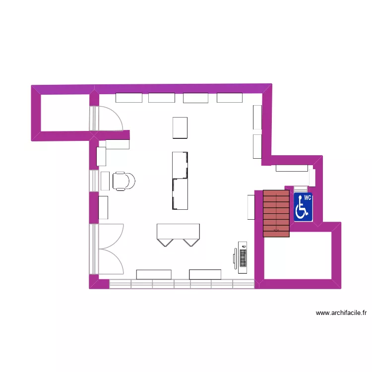 Marionnaud. Plan de 2 pièces et 2 m²