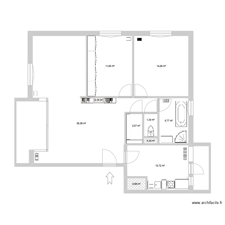 APPA V2. Plan de 11 pièces et 91 m2