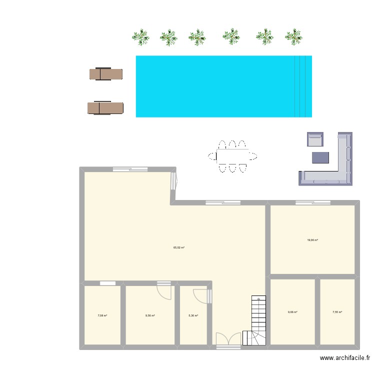 Cha 1. Plan de 7 pièces et 123 m2