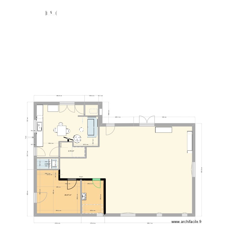 31 janvier 2024. Plan de 5 pièces et 123 m2