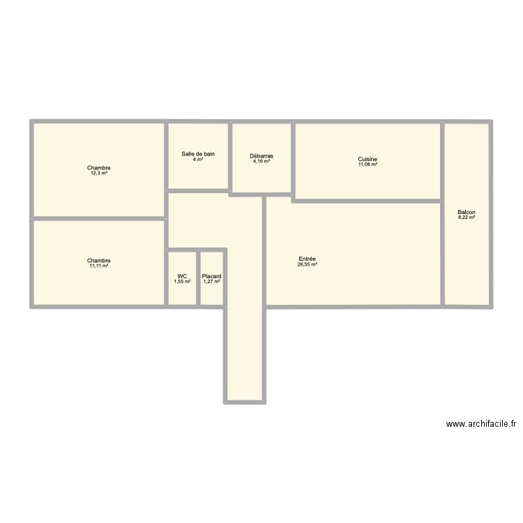 APPT SULLY. Plan de 9 pièces et 82 m2
