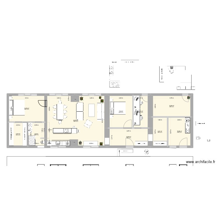 Vision Fanny et Romain (essai). Plan de 10 pièces et 131 m2