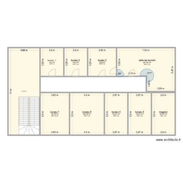 plan page. Plan de 10 pièces et 197 m2