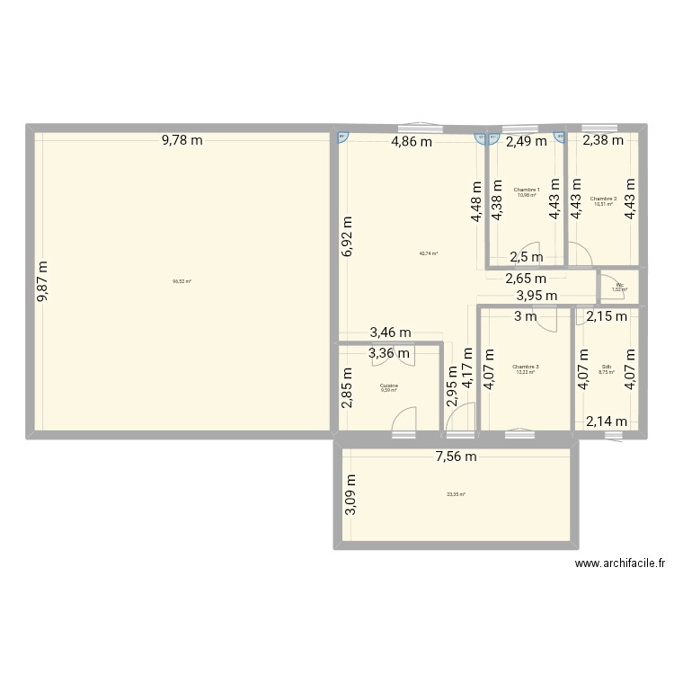 Maison bessay. Plan de 9 pièces et 214 m2
