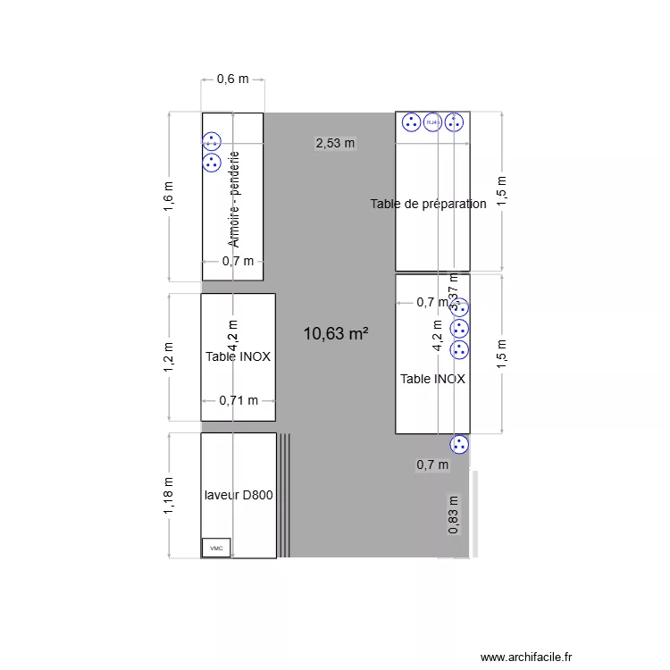 LABORATOIRE PEINTURE. Plan de 1 et 11 m² LABORATOIRE PEINTURE. Plan de 1 et 11 m²