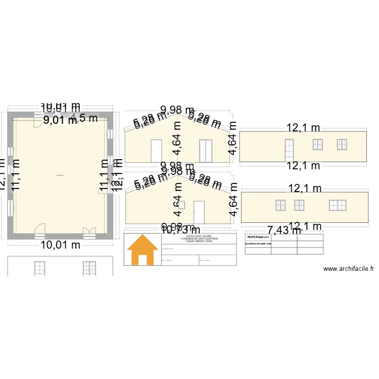 PAPPALARDO 1. Plan de 1 pièce et 100 m2