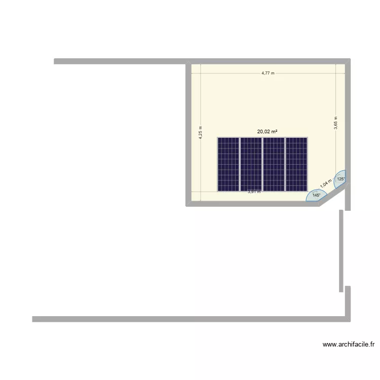Carport. Plan de 1 pièce et 20 m²