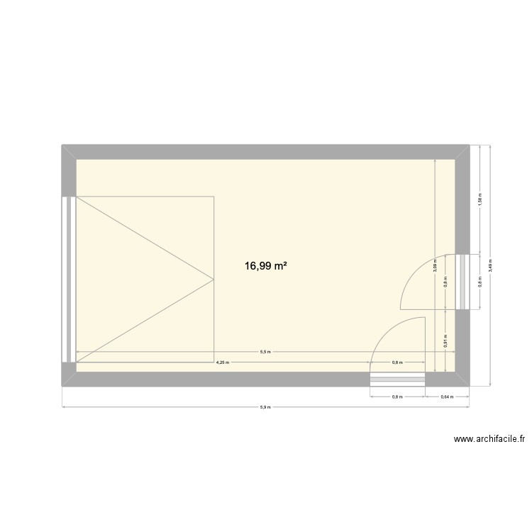 Garage. Plan de 1 pièce et 17 m2