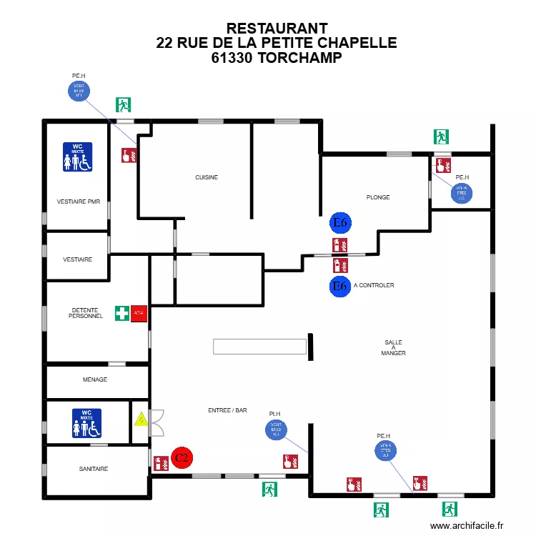 RESTAURANT TORCHAMP. Plan de 12  et 441 m²