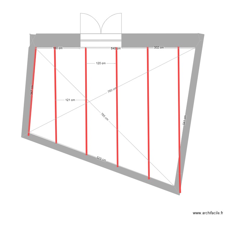 plan terrasse vue de dessus. Plan de 1 pièce et 29 m2