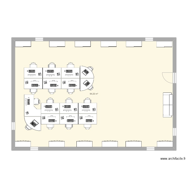 leaa. Plan de 1 pièce et 94 m2