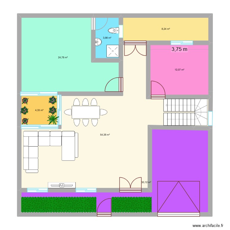 PLAN ARCHI MAMS 2. Plan de 7 pièces et 138 m2