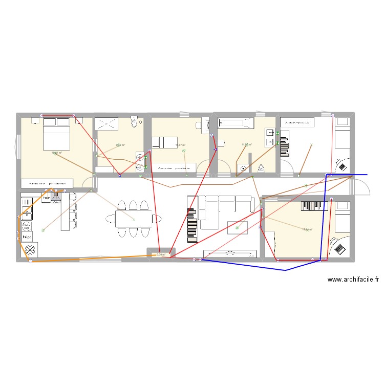 makine a construire. Plan de 6 pièces et 70 m2