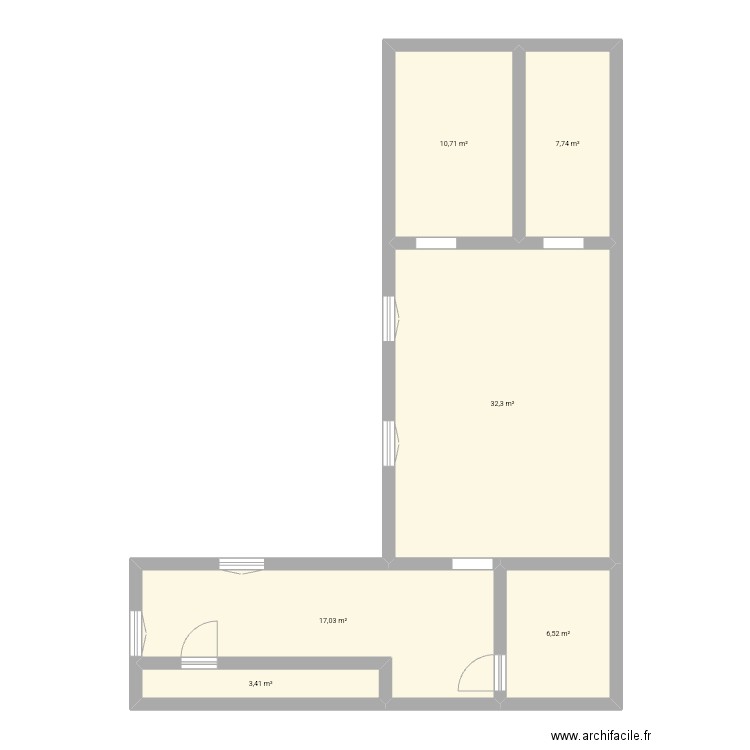 Mouzon appartement . Plan de 6 pièces et 78 m2