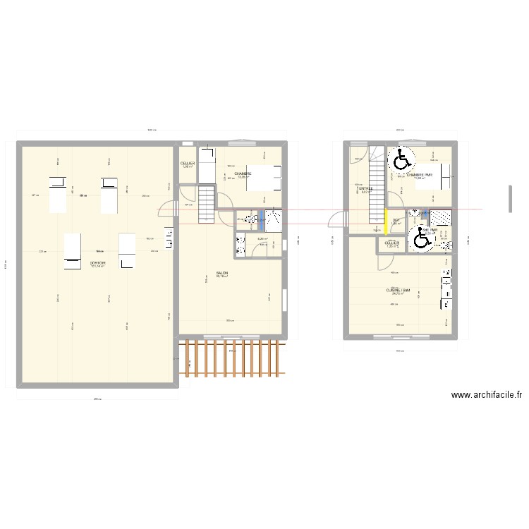 Gite. Plan de 14 pièces et 207 m2