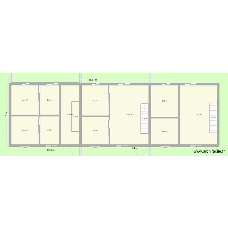 3 f3 location. Plan de 24 pièces et 760 m²