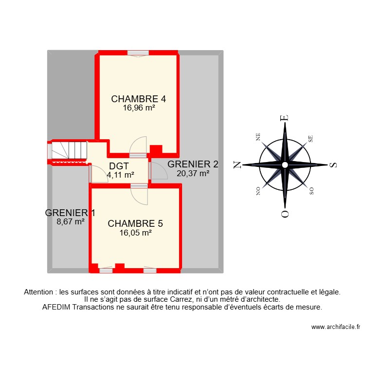 BI 29083-. Plan de 8 pièces et 76 m2