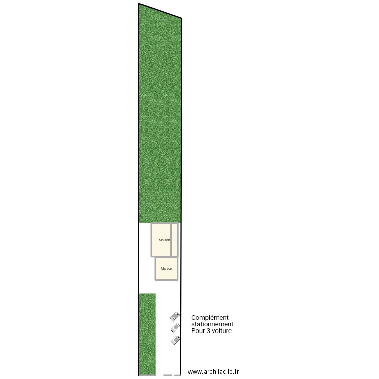 Plan de masse après travaux . Plan de 2 pièces et 121 m2