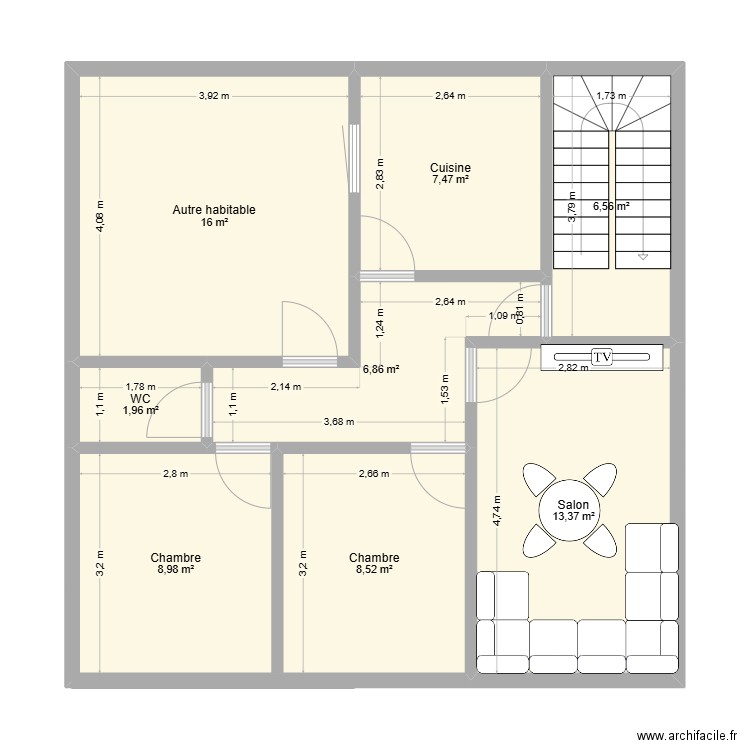 plans mhamid. Plan de 8 pièces et 70 m2