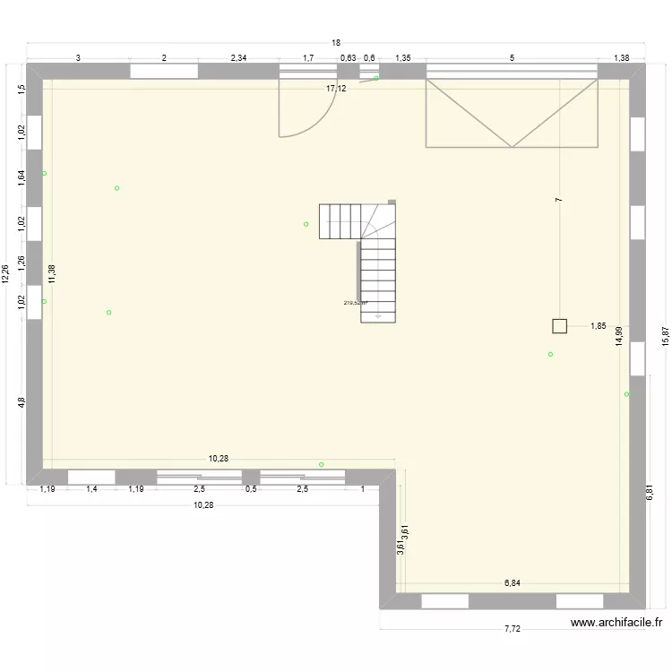 RDC position fenetre actualisé. Plan de 1 et 220 m² RDC position fenetre actualisé. Plan de 1 et 220 m²