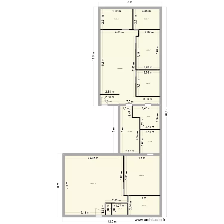 maison 2 bis. Plan de 