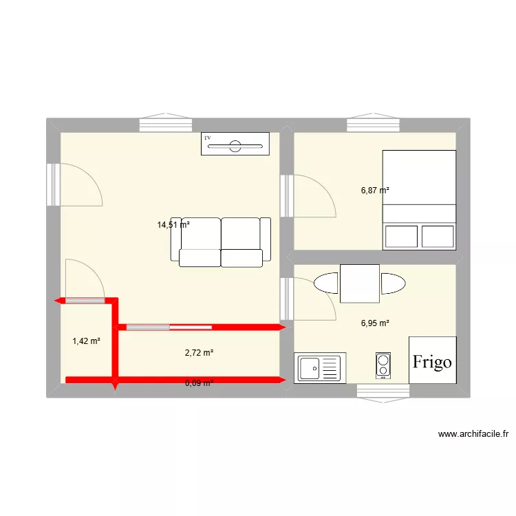 I2Etage0DroiteMeublé. Plan de I2Etage0DroiteMeublé. Plan de