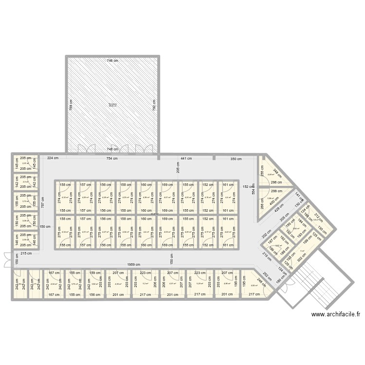 Dolomites - Salle polyvante + accueil #2. Plan de 42 pièces et 408 m2