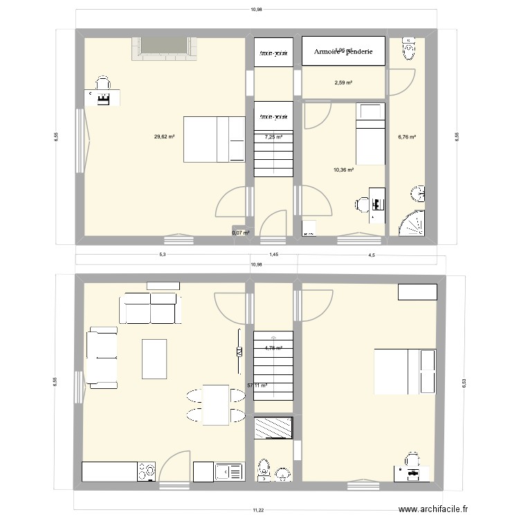 Aimargues P4 v3. Plan de 9 pièces et 120 m2