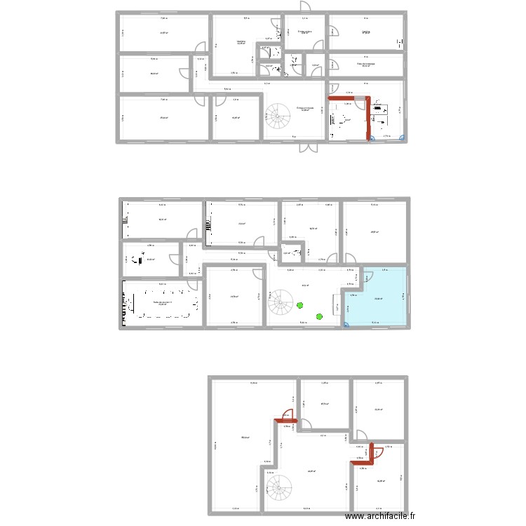 nouvelle agence. Plan de 30 pièces et 572 m2