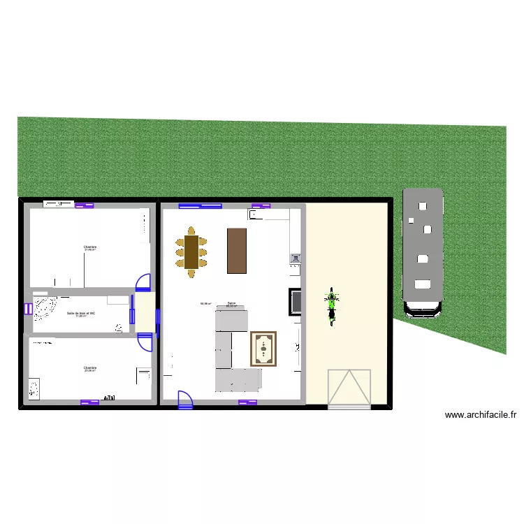 maison. Plan de 5  et 391 m²
