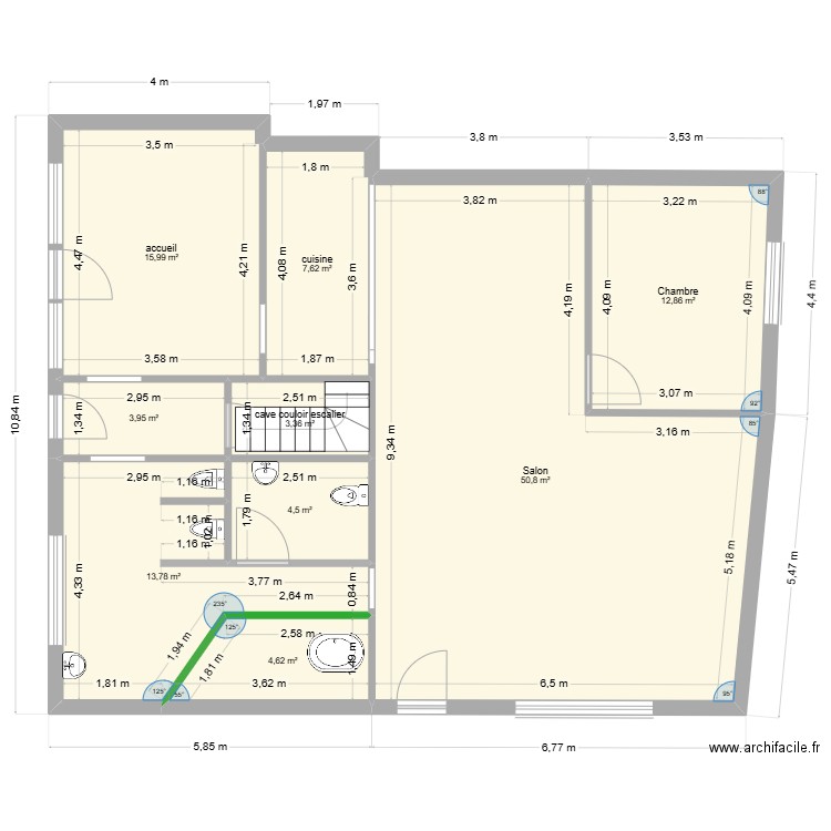 plan RDC MAM Mayet rdc. Plan de 9 pièces et 117 m2