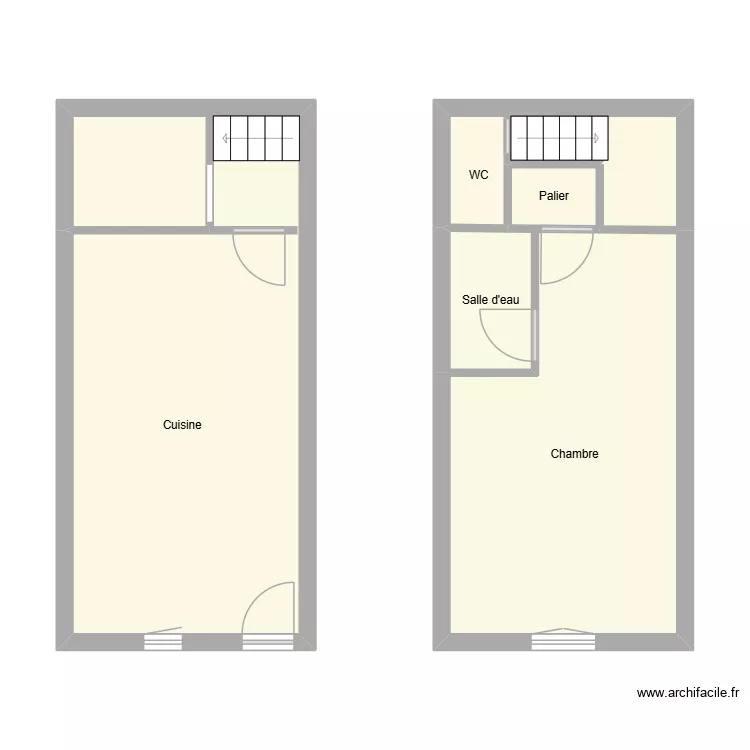 Noyers. Plan de 5  et 54 m²
