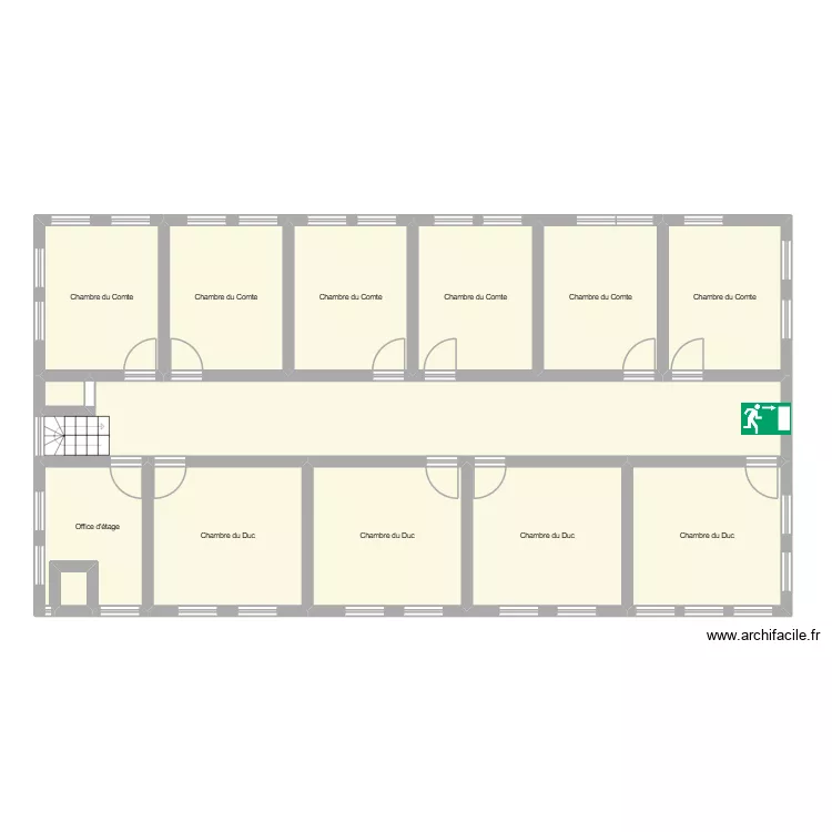 etage. Plan de 14  et 157 m²