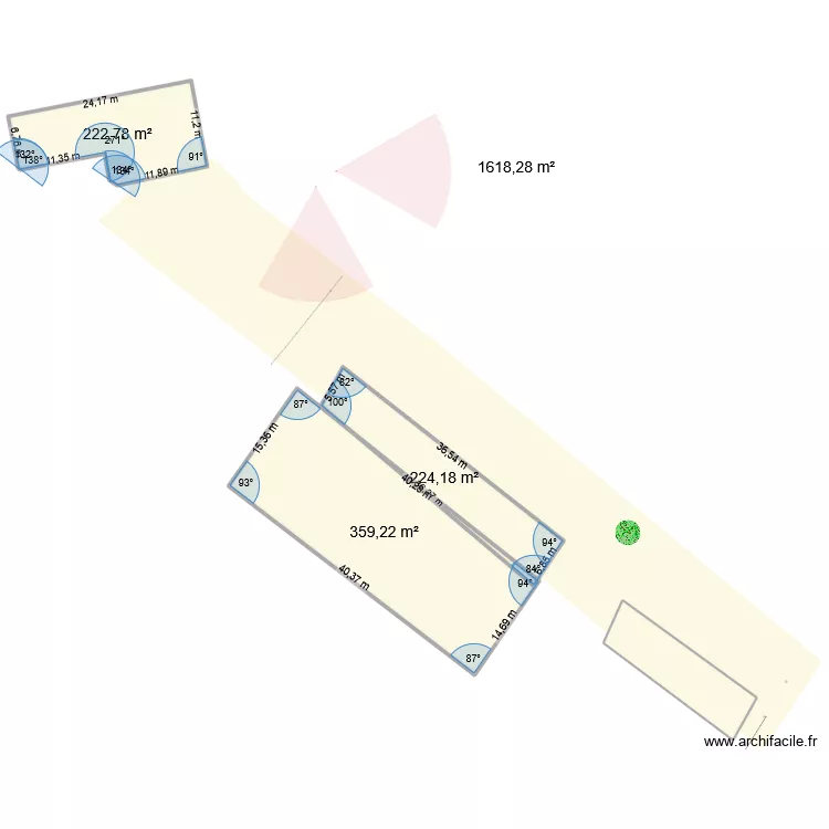 IMPLANTATION LOGEMENTS BERGES. Plan de 4  et 1184 m²
