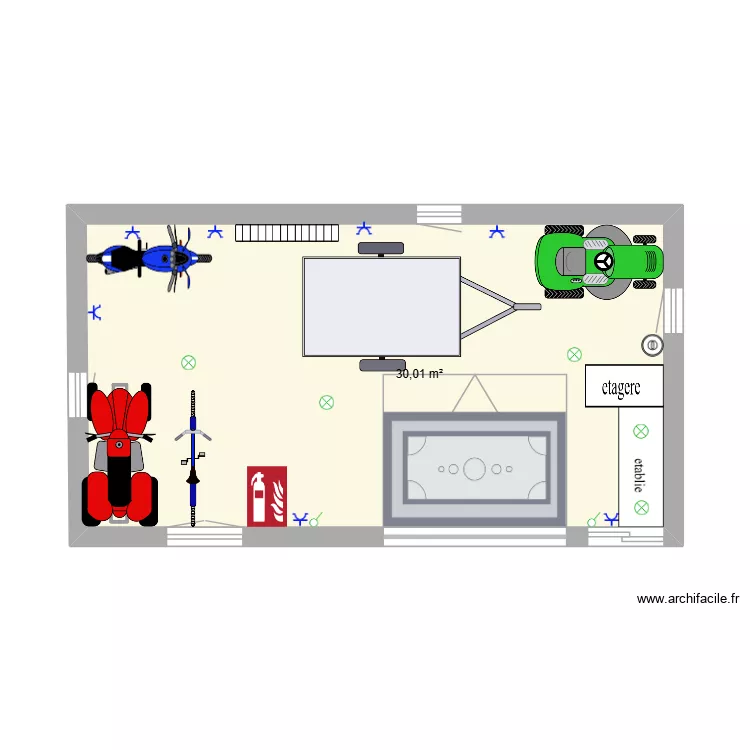 garage maths lucas. Plan de 1 pièce et 30 m²