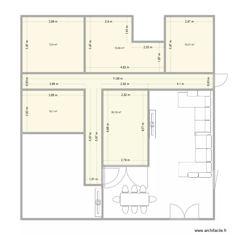 OUEDO 002. Plan de 8  et 81 m²