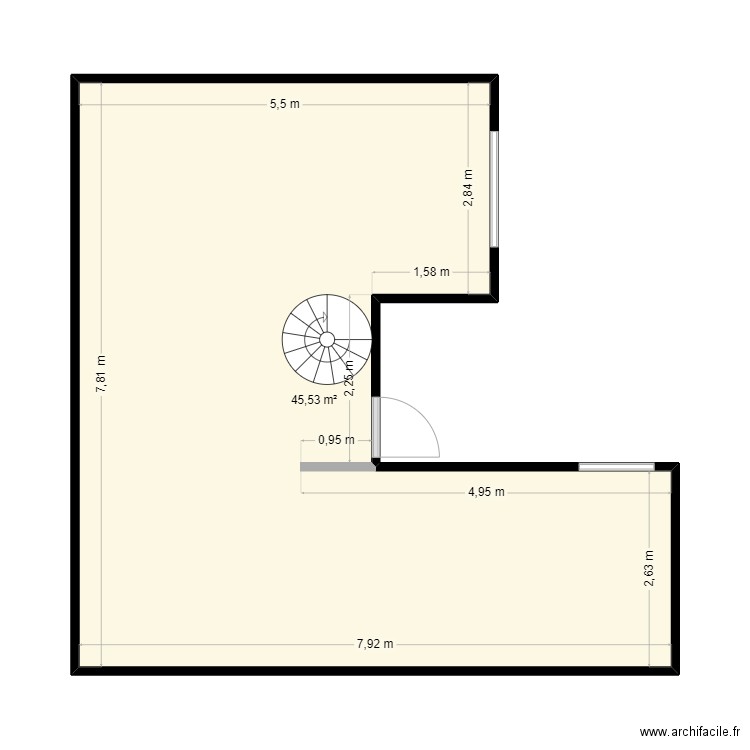 Appartement BB. Plan de 1 pièce et 46 m2