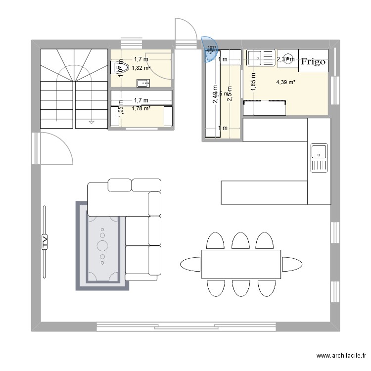 PENNES NANS CHA 2. Plan de 9 pièces et 59 m2