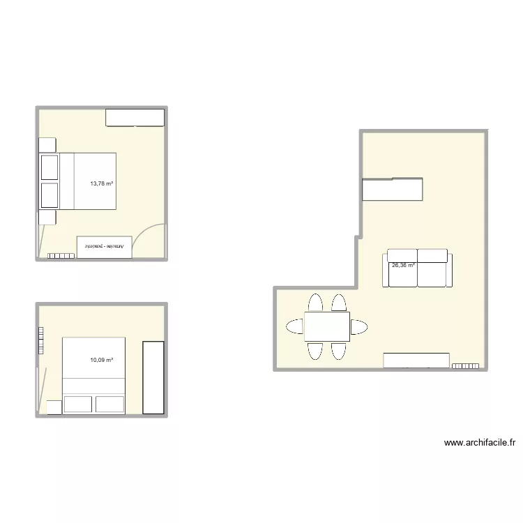 Appart. Plan de 3 et 50 m² Appart. Plan de 3 et 50 m²