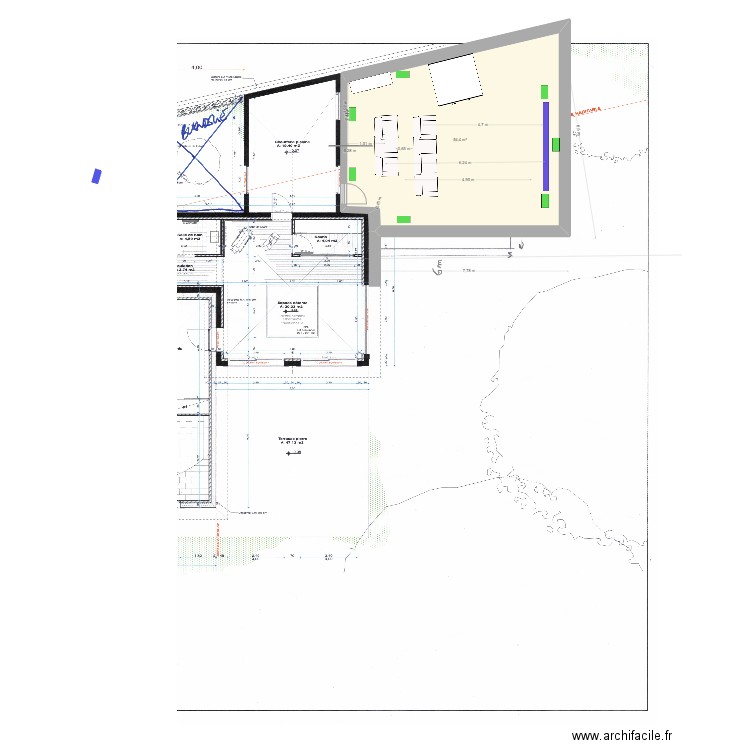 Avant projet HC _01. Plan de 1 pièce et 54 m2