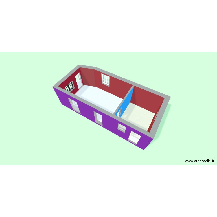 cuisine surface 2. Plan de 2 pièces et 30 m2