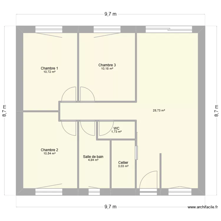 122. Plan de 7  et 70 m²