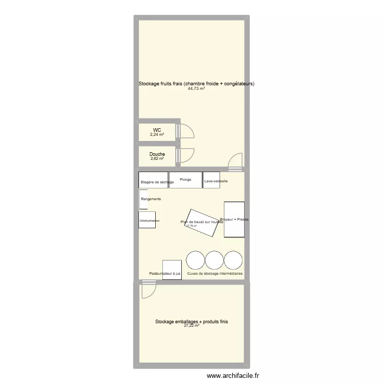 B&acirc;timent labo. Plan de 5  et 115 m²
