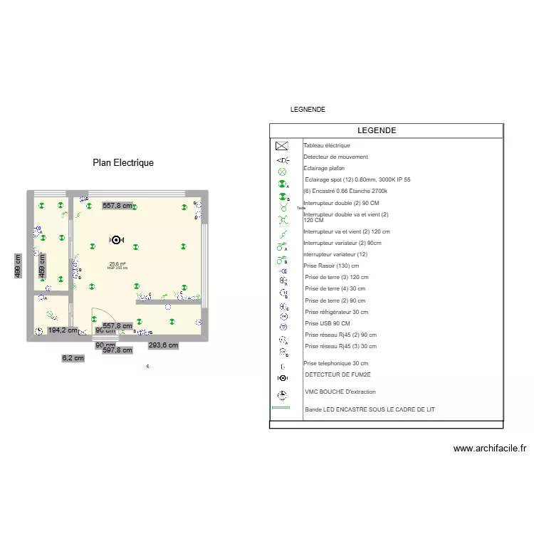 plan elec archi facil. Plan de 
